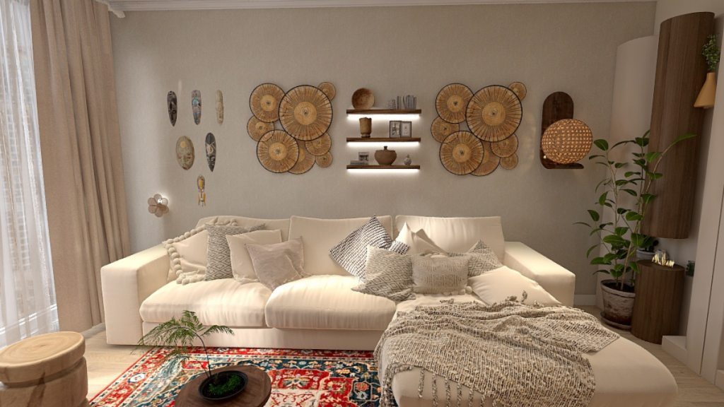 Living con mix di stili etnico e boho chic
