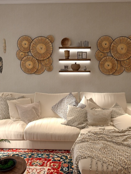 Living con mix di stili etnico e boho chic